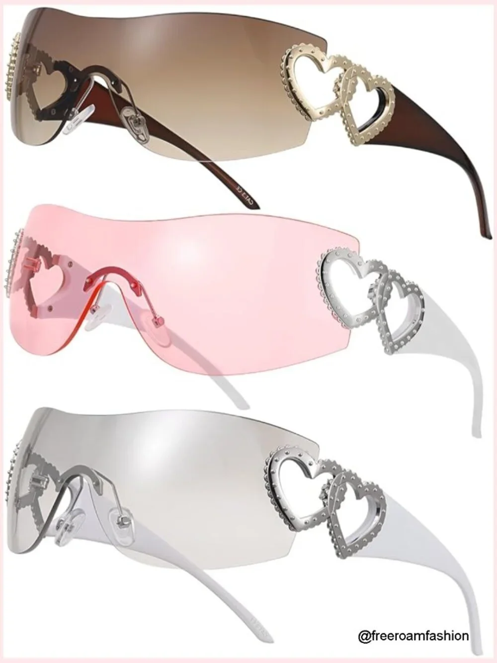 Y2K Shield Wrap Around Oversized Frameless Sunglasses UV400 Protection